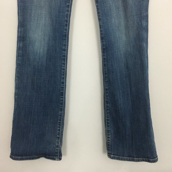 Lucky Brand Womens 4/27 The Sweet Jean Boot Embroidered Cotton Blend Medium Wash - Picture 3 of 12